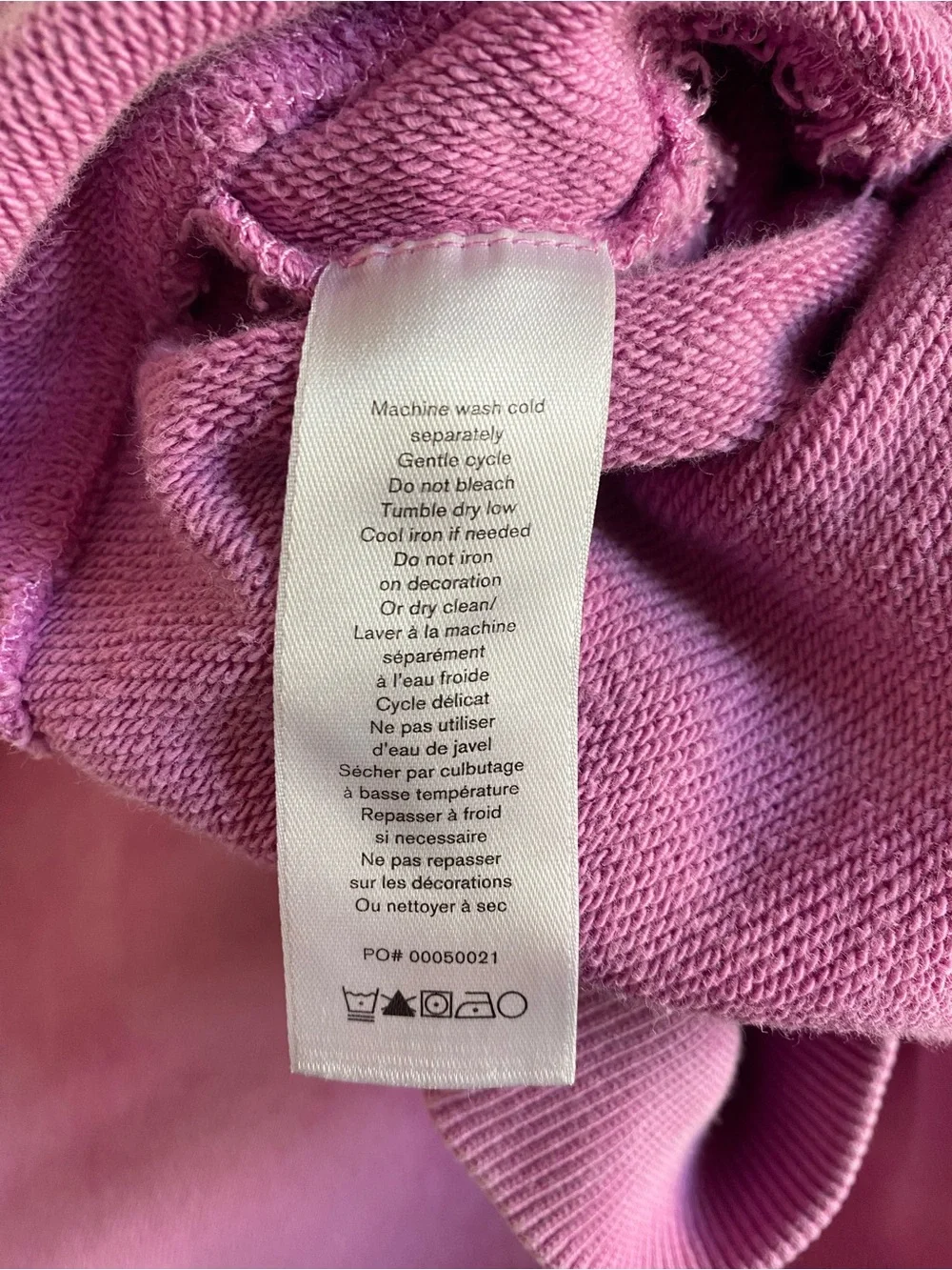 Rag & Bone City Tie Dye Terry Sweatshirt in Fuchsia Size M